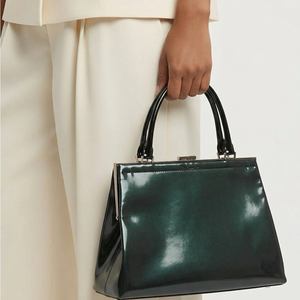 Jil Sander Glossy Metallic Leather Handle bag